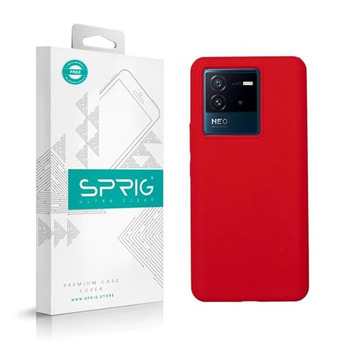 Image of SPRIG Compatible with iQOO Neo 6 5G Premium SilkTone Back Cover Drop Tested Shock Proof Mobile Case for Men, Women, Boys and Girls with Camera Protection (Red)