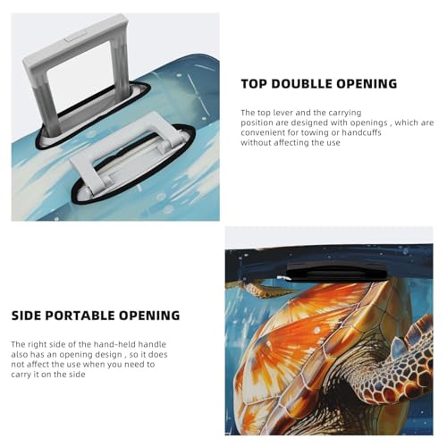 Luggage Cover Protector Washable Stretch Suitcase Protector Turtle Swimming in the Sea Suitcase Cover Anti-Scratch Travel Baggage Covers Fits 18-32 Inch Luggage Protectors4