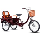 【Adult Trike】The 20inch tricycle is suitable for adults and the elderly. It is convenient for the elderly to go out for exercise and hanging out. 【Tandem Tricycle】It can carry two people out at the same time. Height-adjustable handlebar and saddle al...