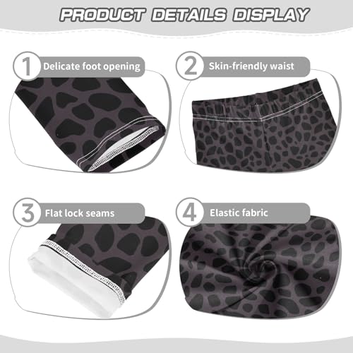Girls Leggings Black Leopard Print Soft Toddler Leggings for Girls Kids Pants Size 4T-10T3