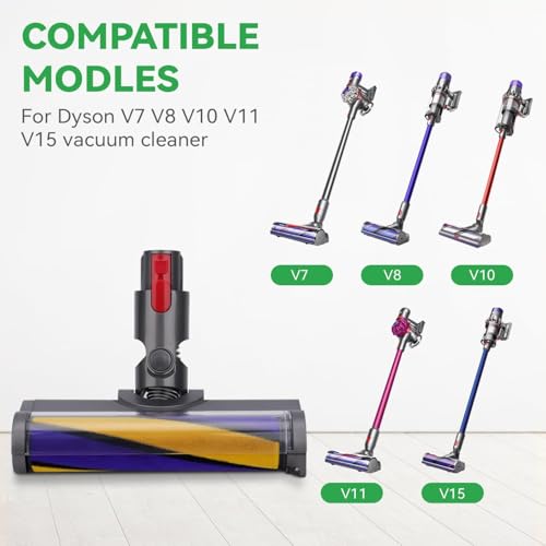 JNYLYFC Softwalze für Dyson Staubsauger V7-V15 | Ersatzbürste mit LED-Staubanzeige | Zubehör für Quick Release-Turbobürs