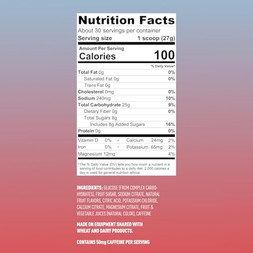 Fluid Performance - Low Sugar Endurance Fuel Sports Drink Mix with Electrolytes, All Natural Ingredients, Gluten-Free for Before or During Exercise (Passion Fruit Tea w/50mg Caffeine, 30 Serving)