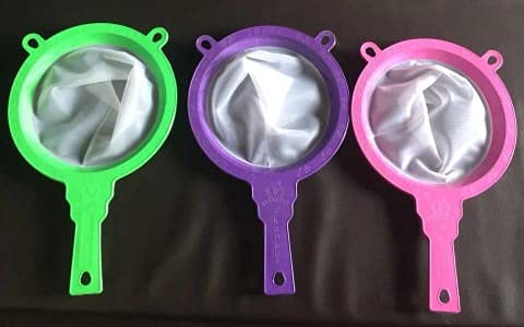Hookcart™ 3 PCS Big Size Plastic Strainer, Filter Double Mesh, Multipurpose Water Milk Strainer Sieve Water, Milk Chalni (Long 30 cm, Diameter 19 cm, Multicolour)