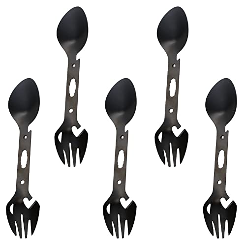 2-in-1 Campingbesteck Gabel-Messer-Kombi - Edelstahl & Aluminium - Nur 59,5g Leicht