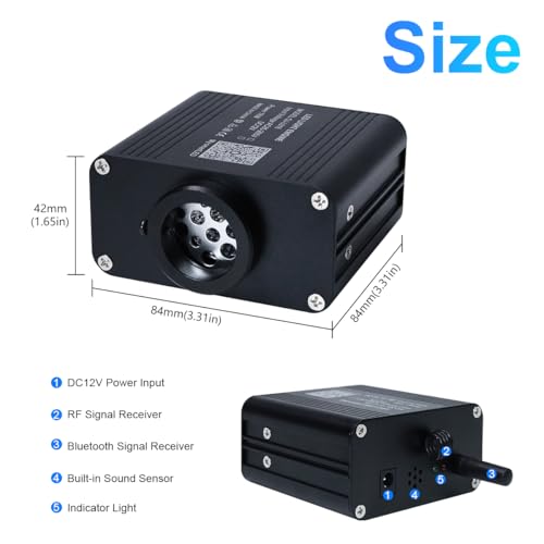 Image of AMKI 16W Twinkle+Sound Mode RGBW Light Source Engine Driver Remote /APP Control Starlight Box Motor for Fiber Optic Star Ceiling Light Kit