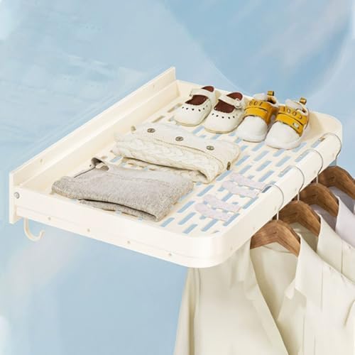 Wall Mounted Drying Rack - 23.6" Space-Saving Mesh Towel Holder with Hooks, Quick Dry Laundry Solution, Versatile Gray Design for Home, Bathroom & Outdoor Use