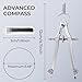 M&G Professional Metal Geometry Compass, 6.69 Inch Maximum Diameter Compass Geometry Tool, Lockable Distance Includes Extra Lead, Ideal for Drafting & Drawing
