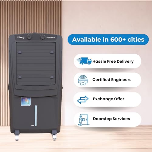 Image of BHABURLY Eazycool 85 L Desert Air Cooler | 4500 CMH Air Delivery | 4-Way Air Deflection & Auto Swing | Anti-Bacterial Honeycomb | Ice Chamber | 3-Speed Control | Inverter Compatible | 1 Yr Warranty