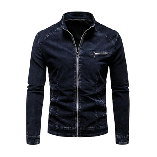 Veste en jean homme style coréen vintage blouson denim automne couleur unie