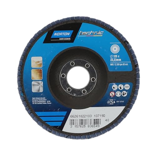 Disque à lamelles convexe Norton 125 gr 40 meulage soudure et ébavurage acier