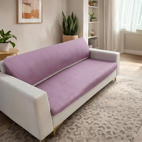Image of Homerz Premium Velvet Sofa Cover Panel | Soft & Velvety Fabric | Rich Vibrant Colours | Sofa Protector for Living Room (Onion, 5 (3+2) Seater, Seat Cover with Backrest)