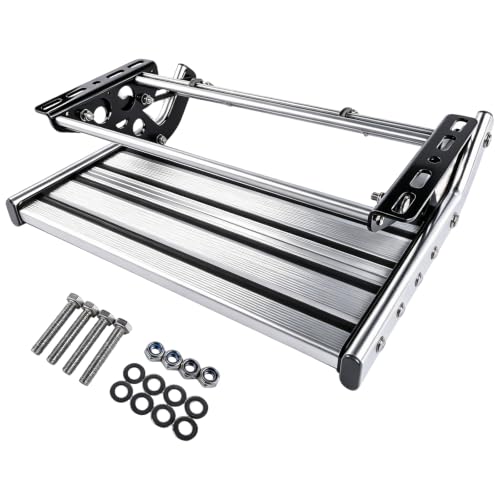 Flynsu Manual RV Step Single Ladder Step Telescopic Folding RV Entry Stair Replacement for RV Camper Van Motorhome Travel Trailer
