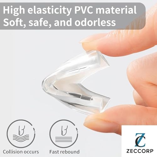 Image of Zeccorp Baby Safety Combo - 12-Pack Corner Guards + 4M Edge Protector Strip | Soft Silicone Cushion for Child Safety | Baby Proofing for Furniture, Desks & Sharp Corners | Durable & Transparent