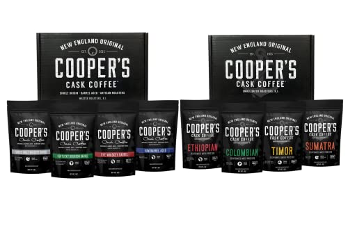 Decaffeinated Gourmet Coffee Sampler Gift Box Set - Whole Beans - 4-Pack - 4Oz And Bourbon Barrel Aged Coffee Whole Bean Set - 4-Pack - 4Oz #TOP16