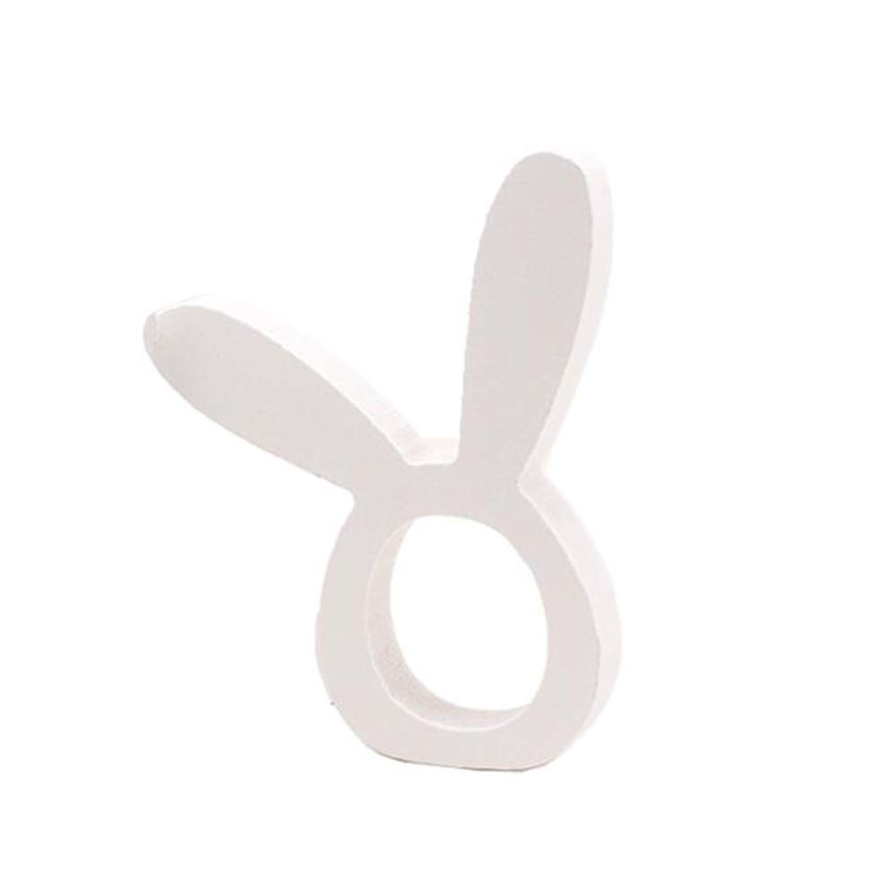 Voanzo 3Pcs Napkin Buckles Table Napkin Holder Wood Easter Napkin Rings Rabbit Shape For Birthday Wedding Banquet Dinner Party Decoration