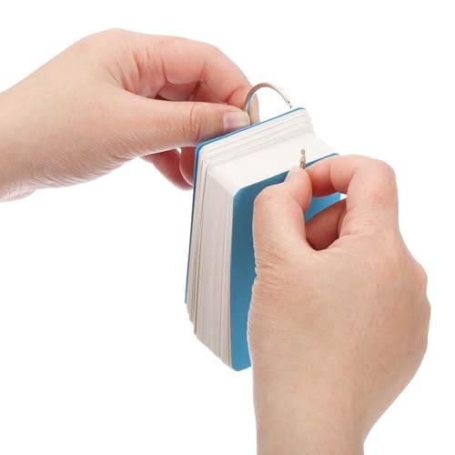 PATIKIL 10 cartões flash com anel, 8,9 x 5 cm em branco, 100 folhas em branco, cartões de índice, pe