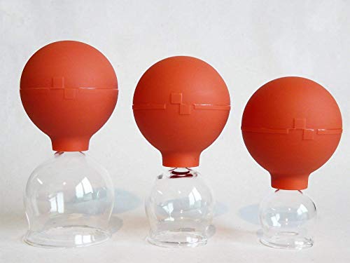 Juego de 3 Vasos de flameo 3 de 25-30-45mm flameadores con bola de succión de vidrio ahuecamiento Sin fuego