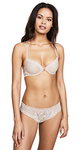 Natori Women's Feathers T Back Bra, Cafe, Tan, 34DD