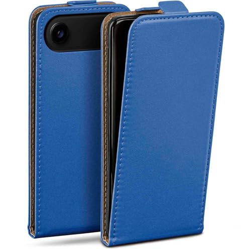 Coque iPhone Air moex anti-rayure avec film écran et protection rabat bleu
