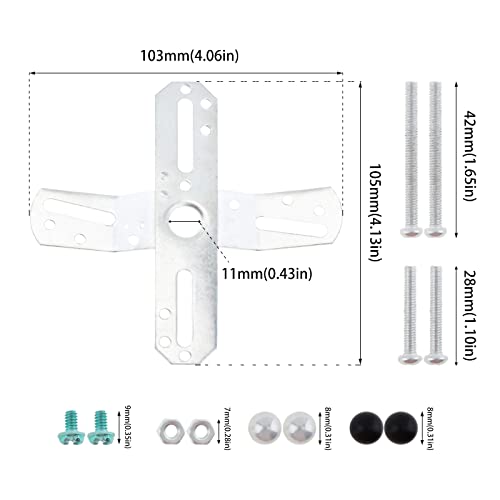 Image of RTNLIT 4 inch Light Fixture Mounting Bracket, Universal Chandelier Crossbar 180 Rotation and Fixed, Cross-Shaped Lighting Parts with Screws and Nuts, 2 Packs