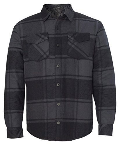 Burnside Adult Quilted Flannel Jacket M BLACK