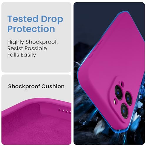 Image of FireNova Designed for iPhone 16 Pro Max Case, Silicone Upgraded [Camera Protection] Phone Case, Soft Anti-Scratch Microfiber Lining Inside, 2024, Dark Fuchsia