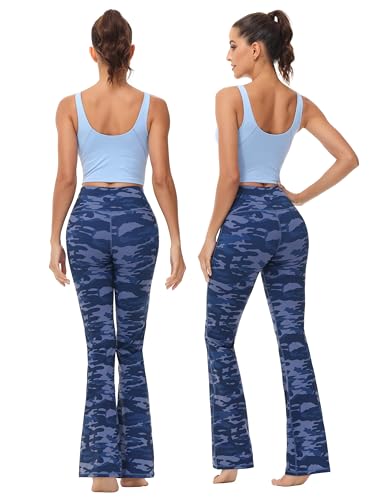 Image of BUBBLELIME 29 inch /31 inch /33 inch /35 inch /37 inch 3 Styles Women's High Waist Bootcut Yoga Pants Basic /Side Pockets Tummy Control Workout Flared