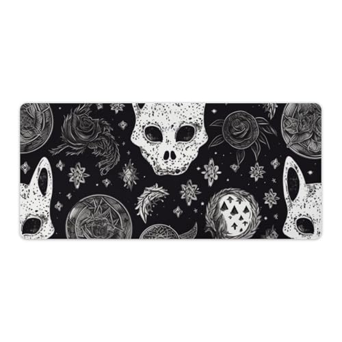 Tapis de souris de jeu motif tête de mort gothique grand format