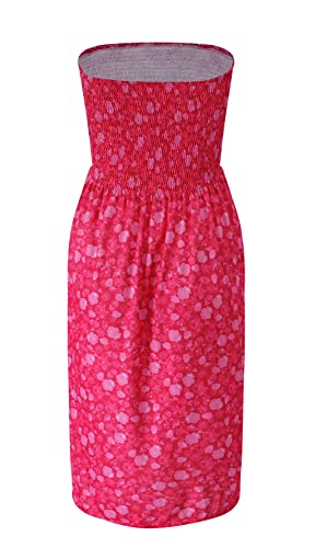 Image of Zyyfly Strapless Dress for Women Summer Beach Boho Smocked Tube Top Dress