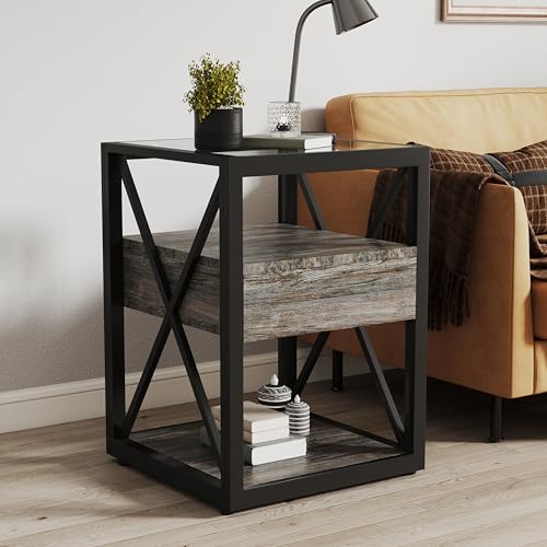 21" Modern End Table with Drawer - Nightstand for Bedroom