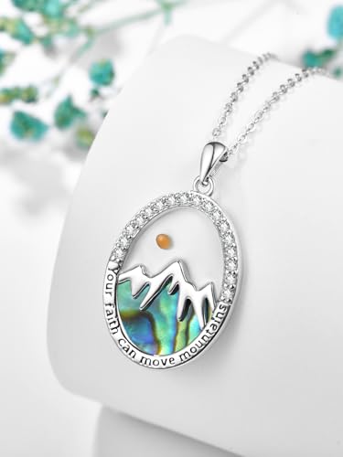 Mustard Seed Mountain Necklace for Women 925 Sterling Silver Your Faith Can Move Mountains Pendant Inspirational Christian Faith Jewelry Gifts2