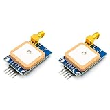hiBCTR 2 Packs Compatible with NEO-7M GPS Module with SMA Antenna Interface, 3.3V/5V TTL for Arduino/STM32/C51, 51 MCU Code Included (Replaces NEO-6M)
