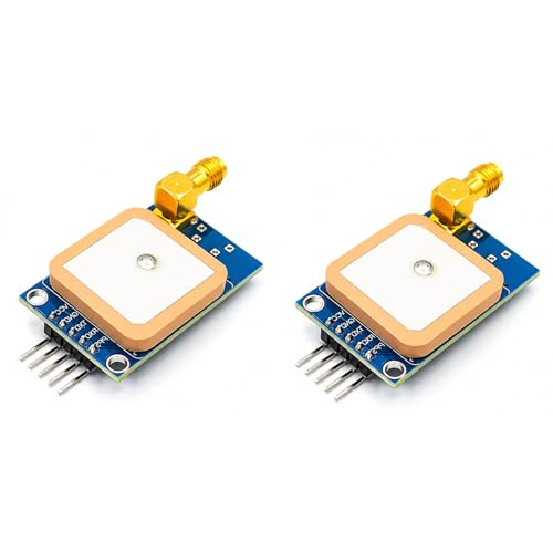 hiBCTR 2 Packs Compatible with NEO-7M GPS Module with SMA Antenna Interface 3.3V/5V TTL for Arduino/STM32/C51 51 MCU Code Included (Replaces NEO-6M)