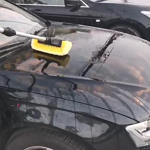 GIANT BEAR 10\" Flow-Thru Penta-Level Car Wash Brush Head with Soft Yellow Bristles, Not Hurt Paint Scratch Free Cleaner Tool for Car Rv Truck SUV Deck Home Cleaning. - Thumbnail 6