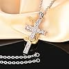 INFINIONLY Mens Stainless Steel Cross Necklace Pendant Classic Cross with Gold Cobra Pendant with 55cm Chain Easter Cross Necklace for Teenager Boy Novelty Jewellery #2