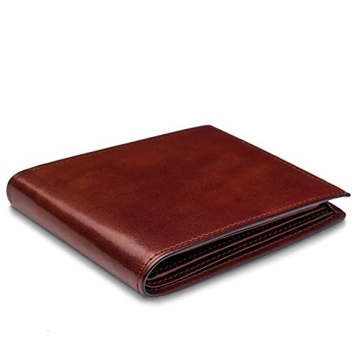 Bosca Men's Old Leather Bifold Wallet with ID Window and Card Slots - Italian Leather, Durable and Stylish, Dark Brown2