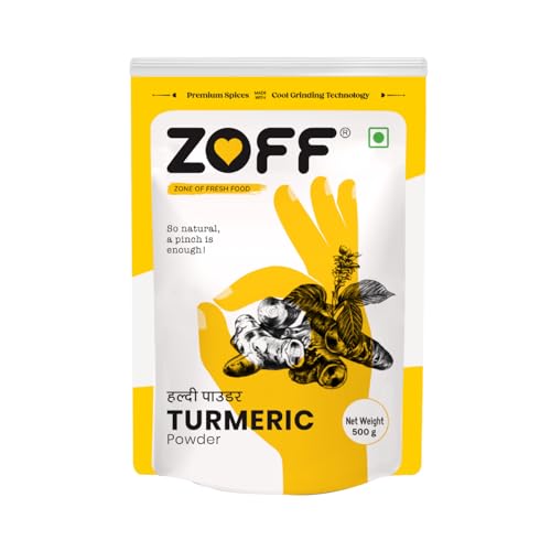 Image of Zoff Turmeric Powder - Haldi Powder - Rich in Curcumin, Antioxidant & Anti-inflammatory Benefits - Net Weight 500 g