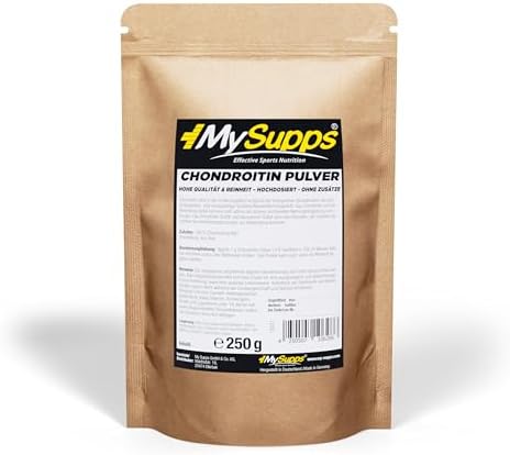 My Supps Chondroitin-Pulver 250g – 100 % reines & ultrafeines Chondroitin-Sulfat in Premiumqualität – hochdosiert & ohne Zusatzstoffe – frei von Zucker, Laktose & Farbstoffen, Made