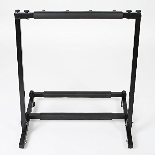 Image of Kuyal Iron Guitar Stand Multi-Guitar Display Rack Bass Folding Stand Band Stage Bass Acoustic Guitar, Black (3 Holder)