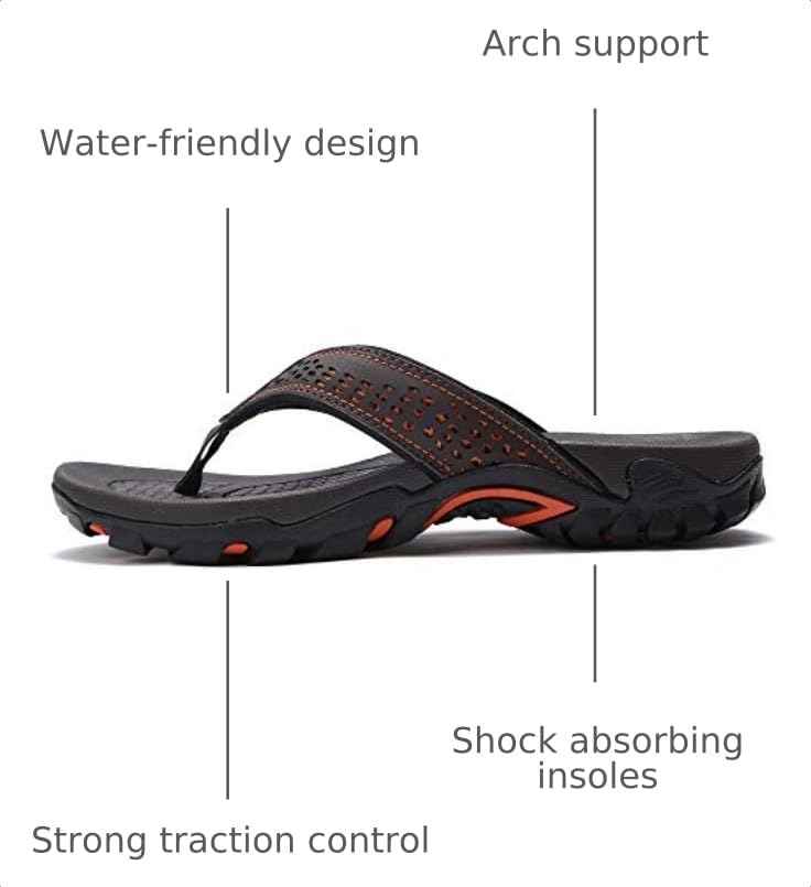 Image of KIIU Mens Thong Sandals Indoor and Outdoor Beach Flip Flop