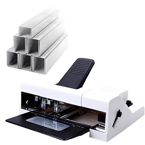 Elektrisches Heftgerät, robust, staufrei, leiser Betrieb, 50 Blatt Kapazität, Papiereinzugstiefe 2-21 cm, ideal für Büro und Schule
