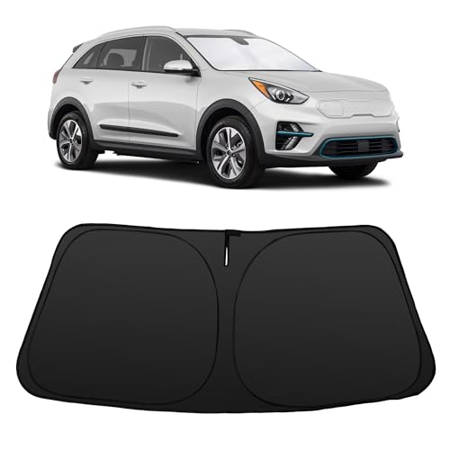 Image of Windshield Sun Shade for 2017 2018 2019-2022 NIRO Kia | Foldable, Full covered for windshield, Block UV Rays, Heat Reduction, Easy to install, Keeps Car Cooler