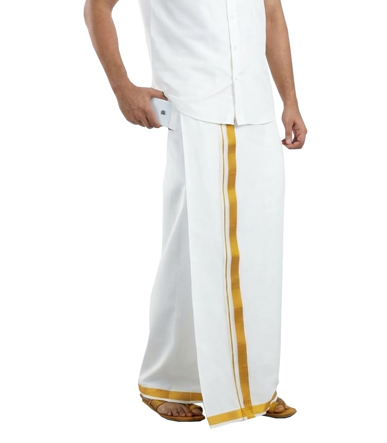 green tee Men White Readymade Dhoti - Pack of 1-picture-31