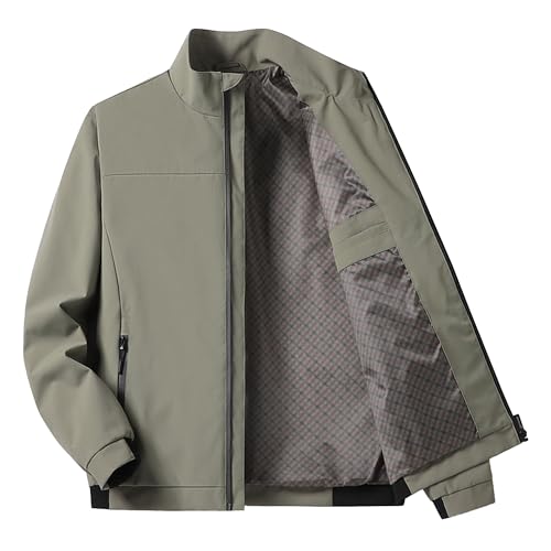Veste business en coton pour homme avec col montant et fermeture zip