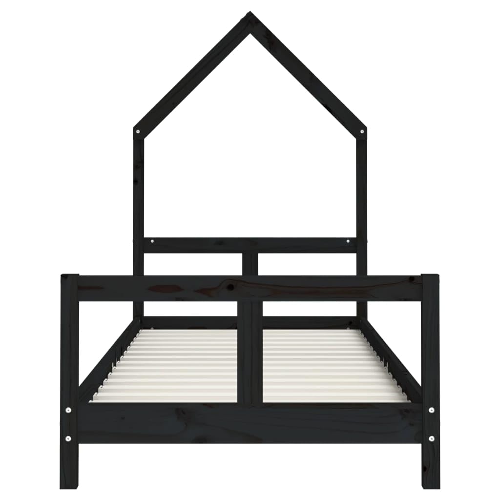 Lettino per bambini in legno di pino massiccio, 80 x 200 cm, con robusta rete a doghe, lettino per bambini per bambini piccoli, lettino sicuro e lettino per bambini per giochi creativi