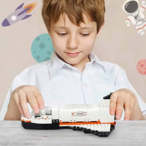 Image of Galaxy Hi-Tech 3 in 1 Future Flyer, Space Station, Fighter Jet Building Brick Set STEM Toy for Kids Educational Construction Kit Set Space Astronaut Theme Blocks and Bricks 168+ Pcs DIY