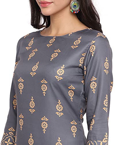 Image of NAINVISH Women's Floral Straight Rayon Blend Mandarin Collar Co-ord Set (SD860)