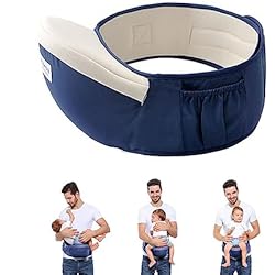 Mochila Portabebés Excursion Portabebés Ergonómico, Asiento de Cadera para Bebés, Taburete de Cintura Lumbar Multifuncional, Azul Oscuro