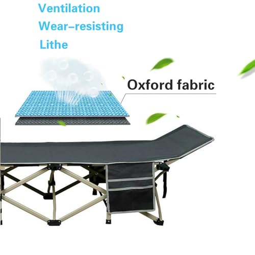 Yaheetech Oversized Portable Camping Cot, Outdoor Folding Bed with Sides Pockets for Travel/Fishing, Light Aluminium Steel Legs, 150kg Load - Image 6