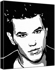 Kellan Lutz (100% Original Painting. Not A Print ) Acrylic Paint On Deep Framed Canvas (60 x 50 x 1.8 cm) 3-Colour Black/Grey/White-image-2
